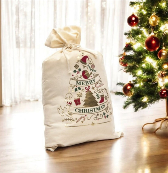 SACCO DI COTONE MERRY CHRISTMAS