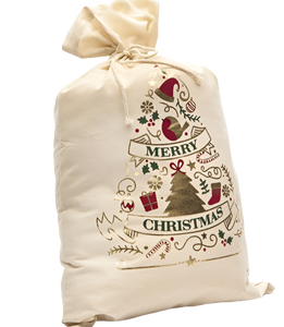 SACCO DI COTONE MERRY CHRISTMAS
