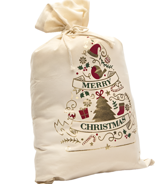 SACCO DI COTONE MERRY CHRISTMAS