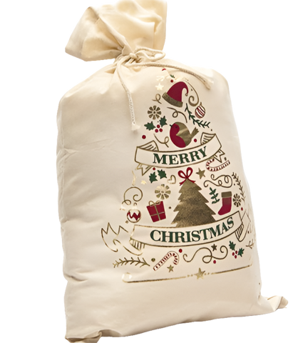 SACCO DI COTONE MERRY CHRISTMAS