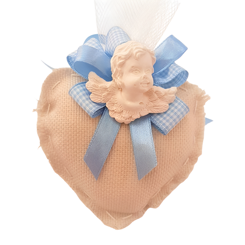 BOMBONIERA CUORE CON ANGELO IN GESSO