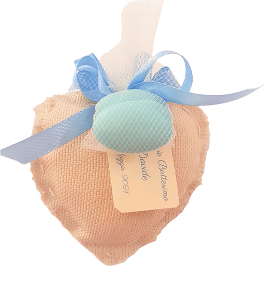 BOMBONIERA CUORE CON ANGELO IN GESSO