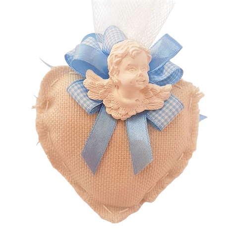 BOMBONIERA CUORE CON ANGELO IN GESSO